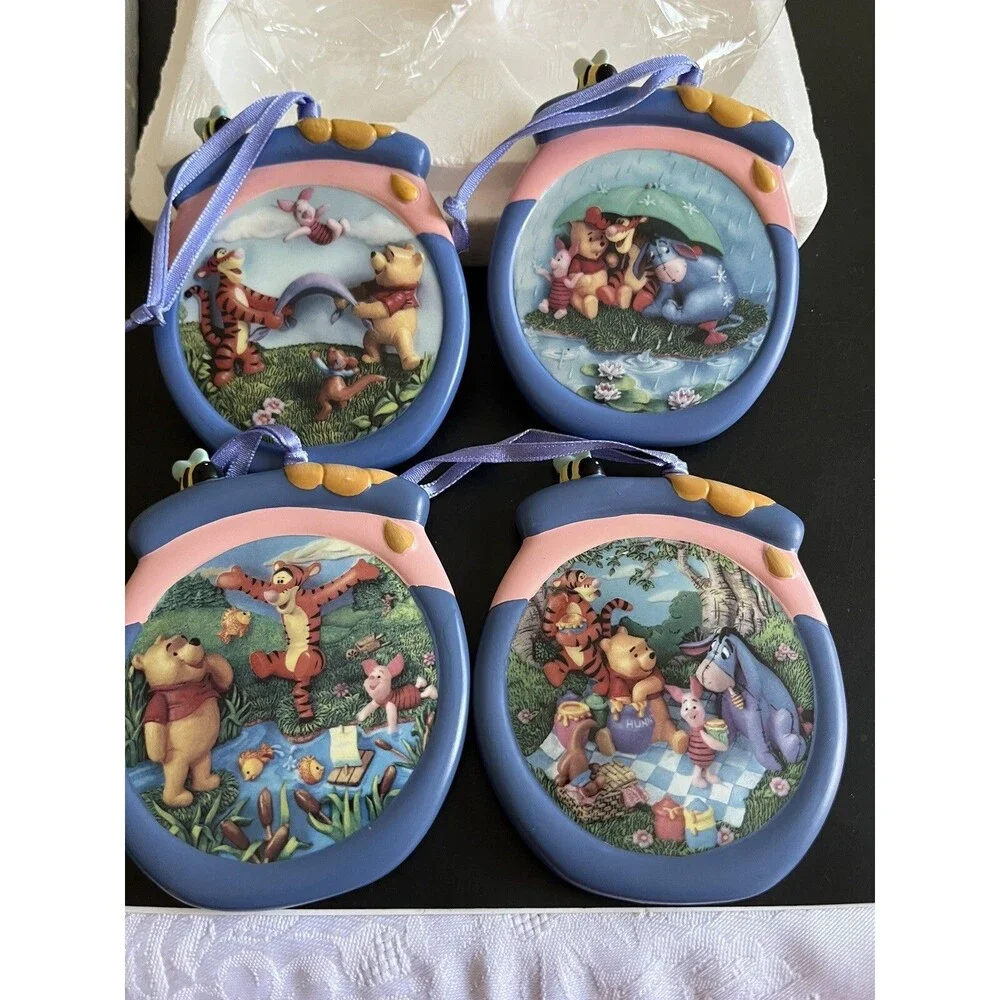 Disney Winnie the Pooh Bradford Editions Ornaments 4pc ~ A-04465 & A-08874